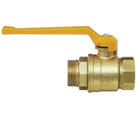 Кран латунный шаровой газовый 11Б27п DN40 PN40 рычаг муфта-штуцер БАЗ Standart купить в Москве | "Проконсим"