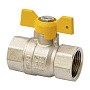 Кран латунный шаровой газовый MVI BV.813 DN 15 PN 25 никелированный полнопроходной муфта-муфта бабочка купить в Москве | "Проконсим"