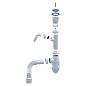Сифон для умывальника Unicorn А320V, 40х50 гибкий отвод, 1 1/2'' х40 чаша из нержавеющей стали с отводом для стиральной машины купить в Москве | "Проконсим"