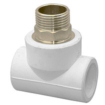 Тройники ПП DN 40-50 PN 25 комбинированные под ключ с наружной резьбой белые РТП купить в Москве | "Проконсим"