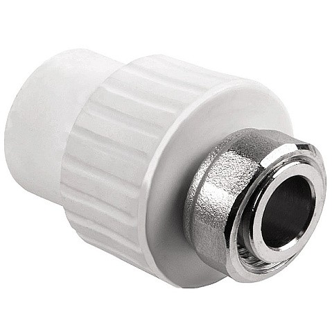 Муфта комбинированная ПП 20-1/2'' PN 25 с накидной гайкой белая РТП 10696 купить в Москве | "Проконсим"
