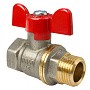 Кран латунный шаровой Valfex.218.NB1 11Б27фт1М DN 15 PN 40 никелированный муфта-штуцер бабочка купить в Москве | "Проконсим"
