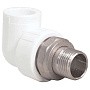 Угольник для радиатора ПП 20-1/2'' PN 25 с американкой белый РТП 14625