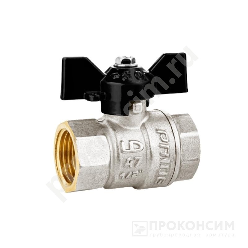 Цена 302,40 рублей с НДС.  В наличии. Латунный шаровой кран Ду15 Ру40 LD LD 47.300.15  ВР-ВР, проход , бабочка. (922106010) со склада Проконсим в Москве