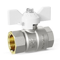Краны латунные шаровые DN 15-32 PN 25-40 никелированные бабочка белая муфта-муфта LD Pride 47.300 купить в Москве | "Проконсим"