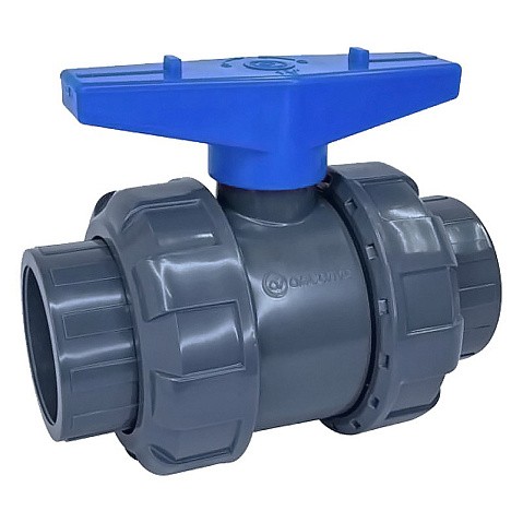 Кран шаровый клеевой НПВХ DN 110 PN 16 уплотнение EPDM/TPV черный Aquaviva AQVBVD110 купить в Москве | "Проконсим"