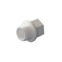 Заглушка резьбовая ПП  1/2'' PN 25 с наружной резьбой белая купить в Москве | "Проконсим"