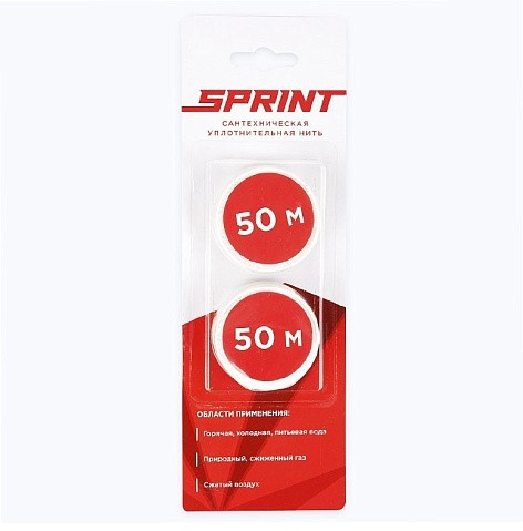 Уплотнительная нить Sprint набор катушек 2х50м, блистер купить в Москве | "Проконсим"
