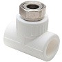 Тройник комбинированный ПП 25-3/4'' PN 25 с накидной гайкой белый РТП 14271 купить в Москве | "Проконсим"