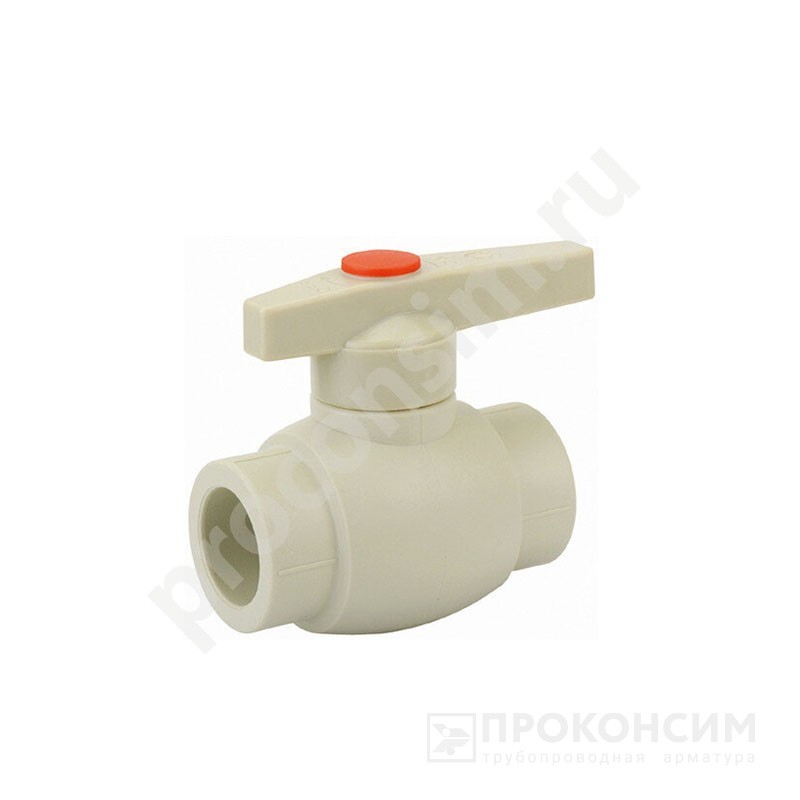 Цена по запросу. Распродажа! Вывод из ассортимента. Кран шаровой ПП 63 PN 25 полный проход серый  (251500007) со склада Проконсим в Москве