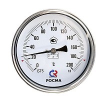 Термометр биметаллический РОСМА БТ-51.211, Ду 100, L 46, М20х1,5 осевой купить в Москве | "Проконсим"