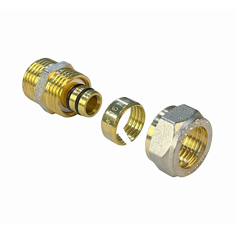 Муфта латунная для PEX труб 16-3/4'' PN 10 обжимная никелированная Valfex VF.302.N  купить в Москве | "Проконсим"