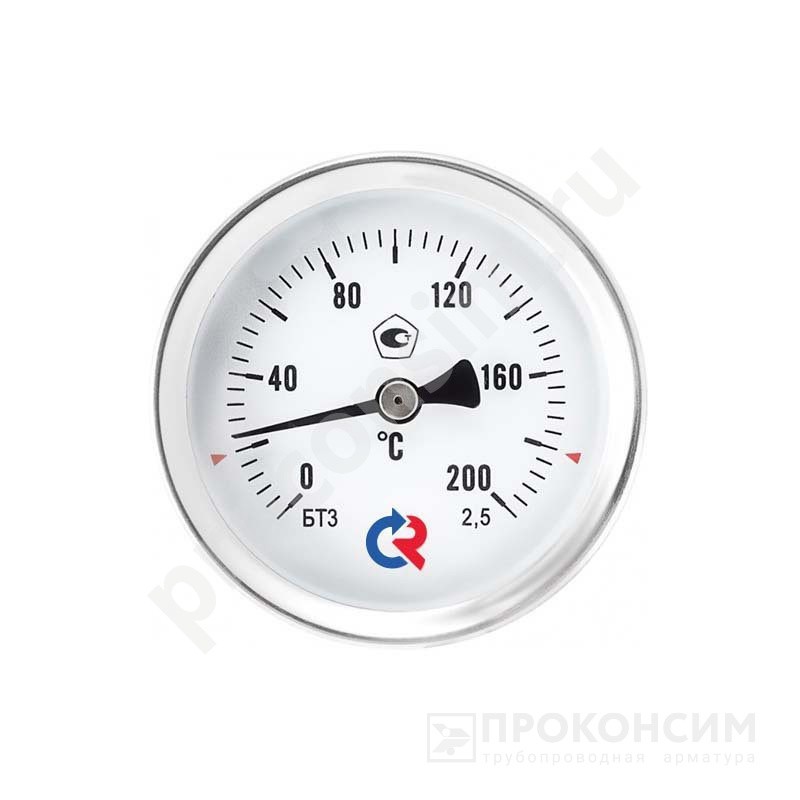 Цена 713,40 рублей с НДС.  Ожидается пополнение. Термометр биметаллический БТ-31.211, DN 63, L 46мм, М20х1,5, 0+120гр. латунный, осевой РОСМА (923203013) со склада Проконсим в Москве