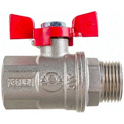  Латунный шаровой кран Ду20 Ру40 Valfex VF.218.NB1.034.DP 11Б27фт1М ВР-НР, проход , бабочка. (111201534) со склада Проконсим в Москве