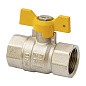 Кран латунный шаровой газовый MVI BV.813 DN 15 PN 25 никелированный полнопроходной муфта-муфта бабочка купить в Москве | "Проконсим"