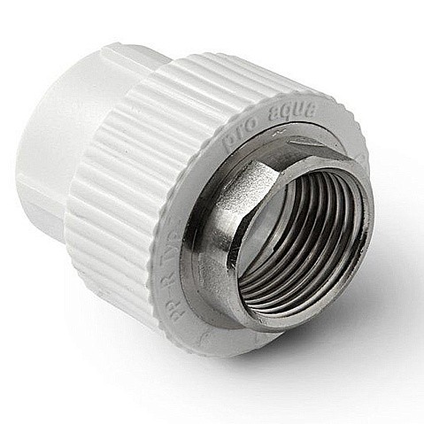 Муфта комбинированная ПП 50-1 1/2'' PN 25 под ключ с внутренней резьбой белая Pro Aqua PA22522P купить в Москве | "Проконсим"