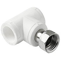 Тройники ПП DN 20-32 PN 25 комбинированные с накидной гайкой белые Pro Aqua купить в Москве | "Проконсим"
