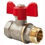 Кран латунный шаровой Valfex Optima.218.NLB1 11Б27фт1М DN 15 PN 25 никелированный муфта-штуцер бабочка