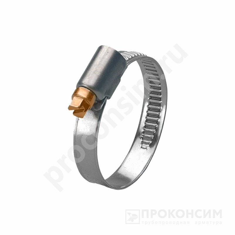 Цена 24,12 рублей с НДС.  В наличии. Хомут червячный W1 оцинкованный 9мм DN 90-110 (249600017) со склада Проконсим в Москве