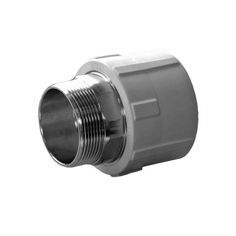 Муфта комбинированная ПП 40-1 1/4'' PN 25 под ключ с наружной резьбой серая купить в Москве | "Проконсим"