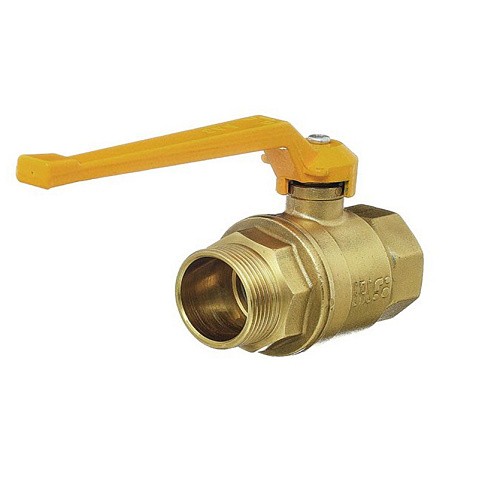 Кран латунный шаровой газовый 11Б27п DN40 PN40 рычаг муфта-штуцер БАЗ Standart купить в Москве | "Проконсим"