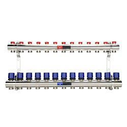 картинка Коллекторная группа из латуни DN 25-13 вых. G-3/4'', евроконус, без расходомеров, без дренажного крана и воздухоотводчика, VARMEGA VM15813 интернет-магазин оптовых поставок Проконсим являющийся официальным дистрибьютором в России 