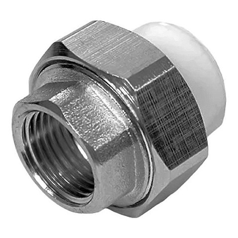 Муфта комбинированная ПП 40-1 1/4'' PN 25 разъёмная с внутренней резьбой белая РТП 10623 купить в Москве | "Проконсим"