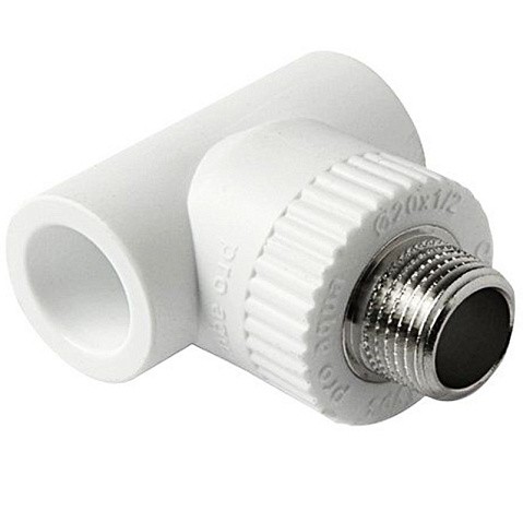 Тройник комбинированный ПП 32-1/2'' PN 25 с наружной резьбой белый Pro Aqua PA25015 купить в Москве | "Проконсим"