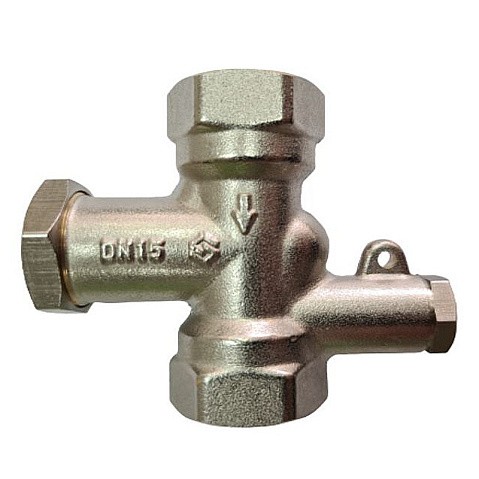 Клапан латунный MVI BL.110.04, DN 15 PN 10, балансировочный, Kvs 1,34 м3/ч с термодачиком под М10 никелированный, муфта-муфта купить в Москве | "Проконсим"