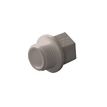 Заглушка резьбовая ПП  1/2'' PN 25 с наружной резьбой серая купить в Москве | "Проконсим"