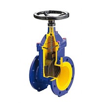 Задвижки чугунные DN 40-600 PN 10-16 с обрезиненным клином Zetkama zGAT.111D