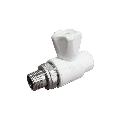 Кран шаровой для радиатора ПП 20-1/2'' PN 25 прямой с американкой белый VALFEX  купить в Москве | "Проконсим"