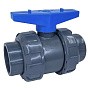 Кран шаровый клеевой НПВХ DN 63 PN 16 уплотнение EPDM/TPV черный Aquaviva AQVBVD63 купить в Москве | "Проконсим"