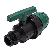 Кран шаровый ПЭ PN 10 компрессионные комбинированный обжимное-щтуцер купить в Москве | "Проконсим"