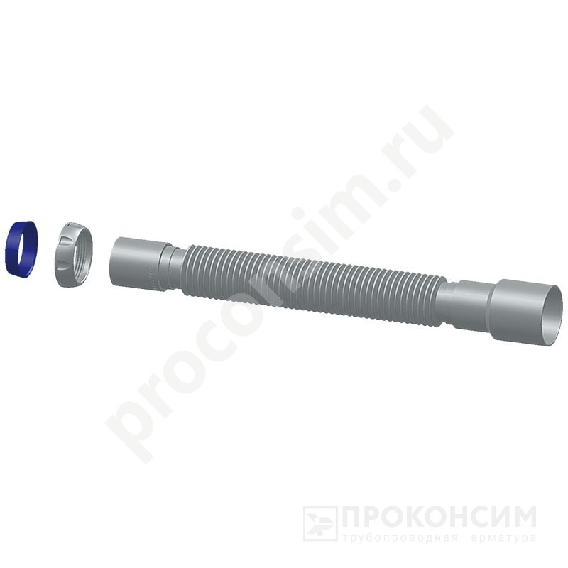 Цена [%TOWN_PRICE%].  В наличии. Труба гофрированная Unicorn D85, 40х50 гибкий отвод, 1 1/2'' х40 с уплотнительным кольцом, 800мм (930152126) со склада Проконсим в Москве