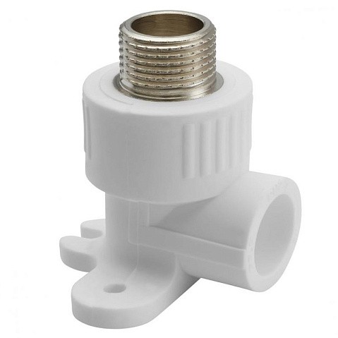 Угольник установочный ПП 20-3/4'' PN 25 с наружной резьбой белый РТП 15105 купить в Москве | "Проконсим"
