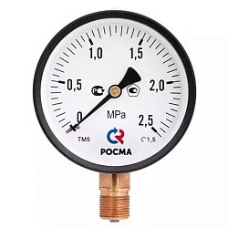  Мановакуумметр Росма ТМВ-110Р.00 общетехнический, 40мм, -0.1-0.15MPa, резьба M10x1, радиальный, класс точности 2.5 (930099001) со склада Проконсим в Москве