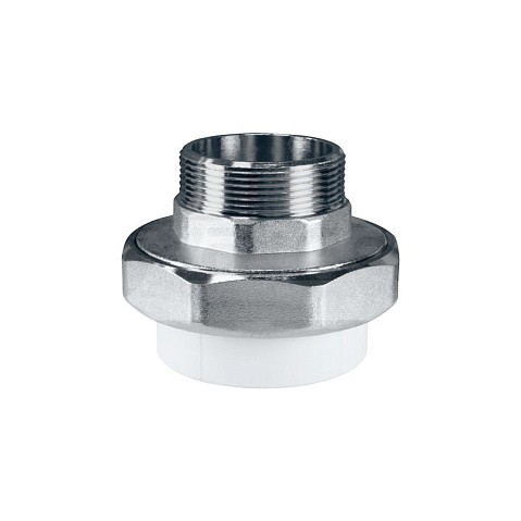 Муфта усиленная комбинированная разъёмная VALFEX 25 PN 25 G-3/4'' американка-НР белая купить в Москве | "Проконсим"