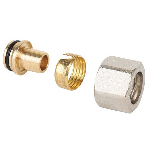 Евроконус латунный для PEX и МП-труб 16х2,0-1/2''обжимной c накидной гайкой MVI MC.410.04 купить в Москве | "Проконсим"