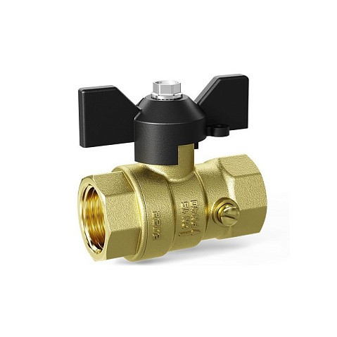 Кран латунный шаровой DN 15 PN 16 под манометр G1/2''-М20х1,5'' муфта-муфта бабочка LD Pride 44.340.15.20 купить в Москве | "Проконсим"
