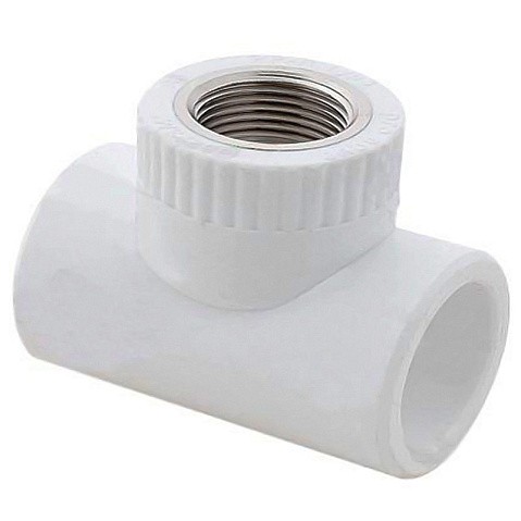Тройник комбинированный ПП 20-1/2'' PN 25 с наружной резьбой белый РТП 10753 купить в Москве | "Проконсим"