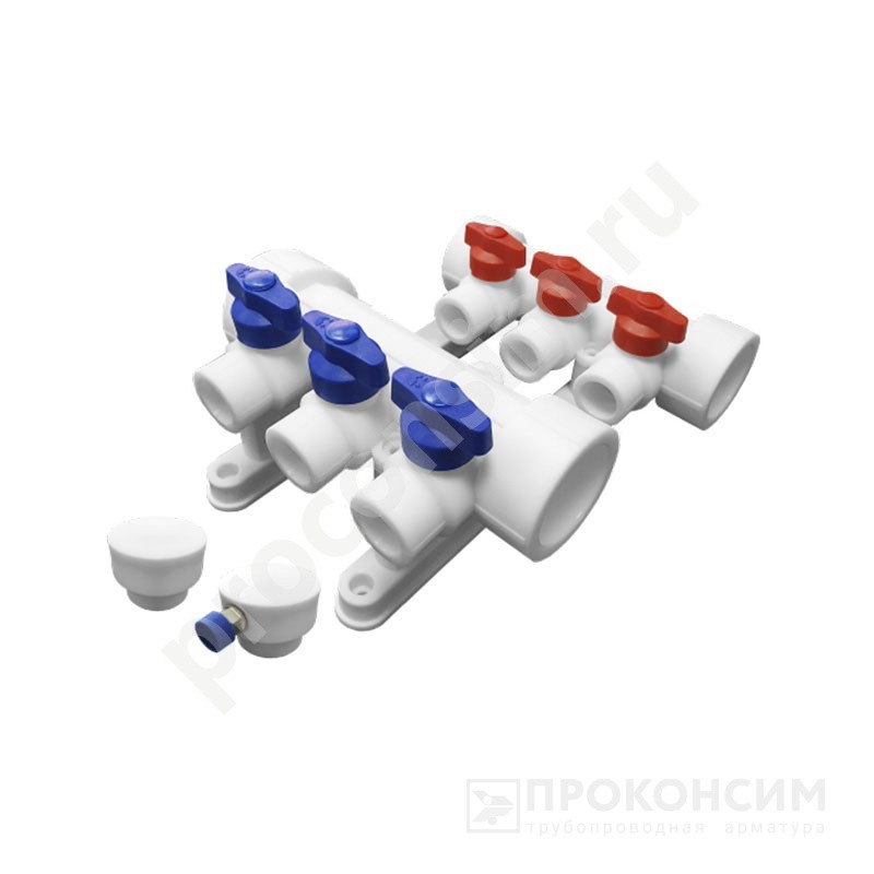 Цена по запросу.  Под заказ. Коллекторная группа 32x20 PN 25 5-выходов серая VALFEX  101143205Г (930024508) со склада Проконсим в Москве