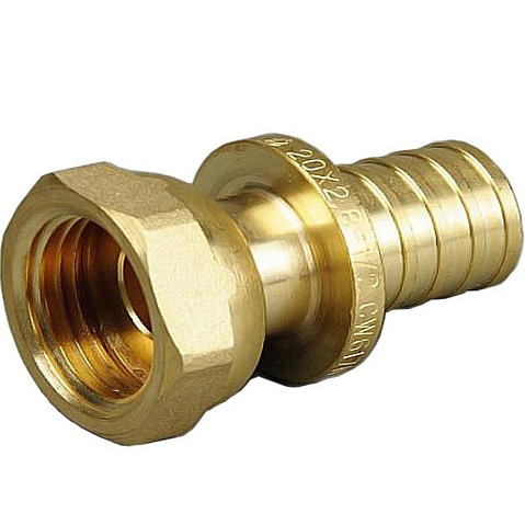 Муфта латунная для PEX труб 20-3/4'' PN 10 под надвижную гильзу ONE PLUS купить в Москве | "Проконсим"