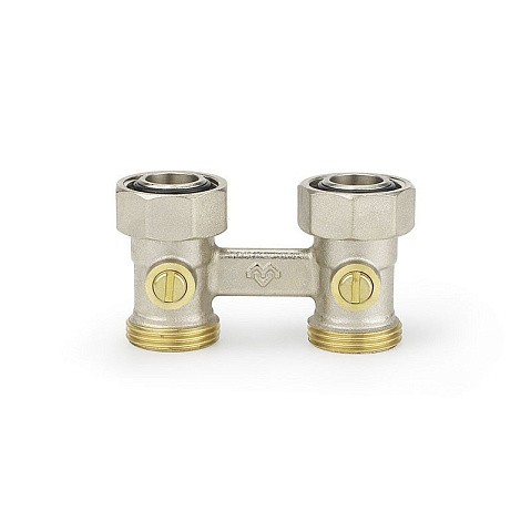 Узелы нижнего подключения VARMEGA VM141 DN20 прямой двухтрубный 3/4''x3/4'' евроконус муфта-штуцер купить в Москве | "Проконсим"