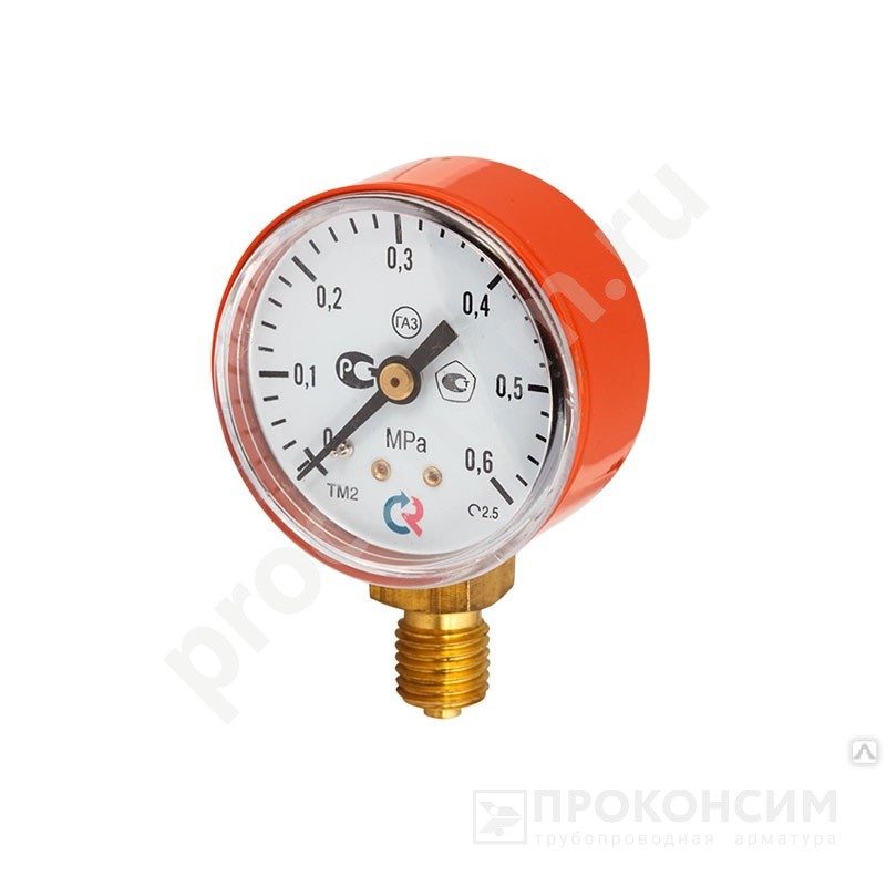 Цена по запросу.  Под заказ. Манометр Росма ТМ-210Р.00 пропановый, 50мм, 0-0.6МПа, резьба M12x1,5, радиальный, класс точности 2. (930093026) со склада Проконсим в Москве