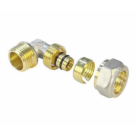 Угольник латунный для PEX труб 16-1/2'' PN 10 обжимной никелированный Valfex VF.352.N  купить в Москве | "Проконсим"