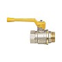 Кран латунный шаровой 11Б27п1 DN40 PN40 никелированный газовый рычаг муфта-штуцер БАЗ Standart