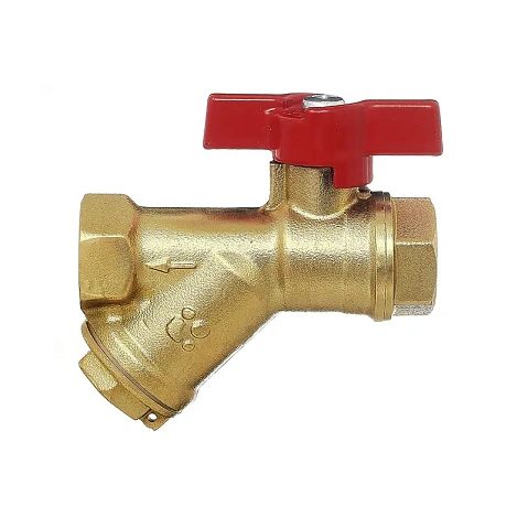 Краны латунные шаровые DN 15-20 PN 25 с фильтром бабочка муфта-муфта БАЗ КФ.А30.1 купить в Москве | "Проконсим"