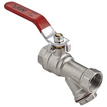 Краны латунные шаровые DN 15-20 PN 25 никелированные с фильтром рычаг муфта-муфта MVI BV.631 купить в Москве | "Проконсим"