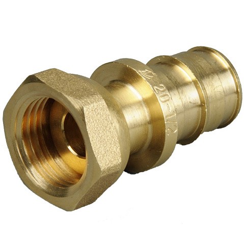 Муфта латунная для PEX труб 50-1 1/2'' PN 10 OP под надвижную гильзу с накидной гайкой ONE PLUS купить в Москве | "Проконсим"